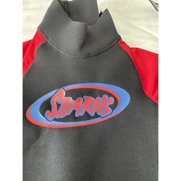 Stearns Unisex Kids Wetsuit Black Blue Color Block Short Sleeve Zip Mock Neck S - Picture 2 of 10